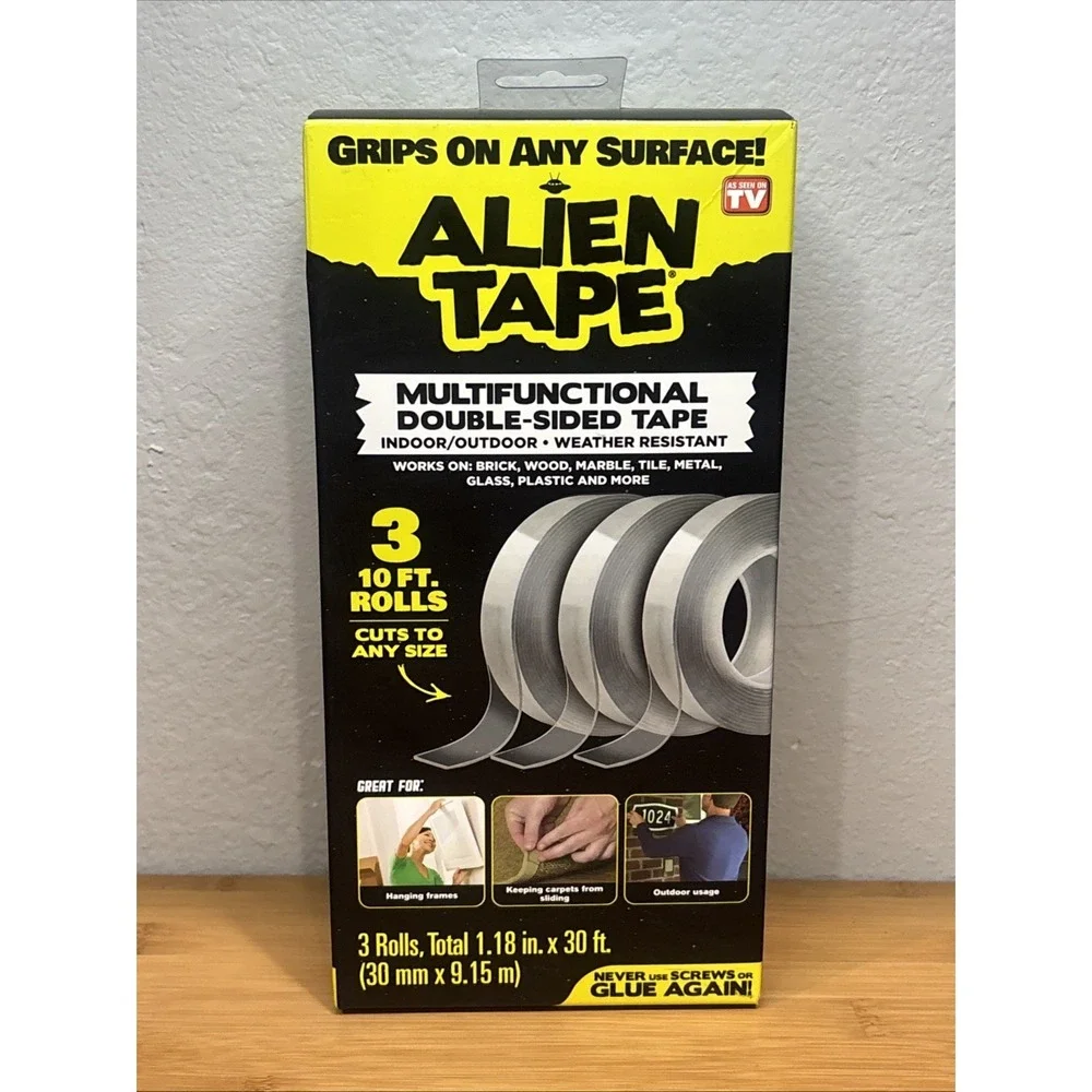 Alien‎ Tape Double Sided Multipurpose Adhesive Grip Mounting Tape - 3 Pack.